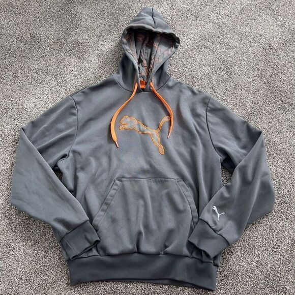Puma Men’s small gray and orange hoodie - Picture 1 of 6